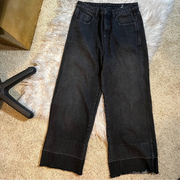 Robert Rodriguez Black Baggy Crop Denim Jeans - Picture 2 of 13